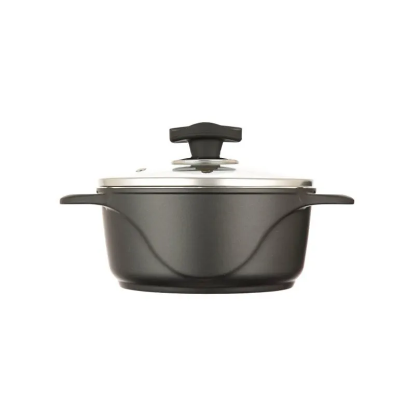 تصویر قابلمه عروس مدل ویکتوریا سایز 28 با درب شیشه‌ای مقاوم و دسته‌های ارگونومیک | ثمین