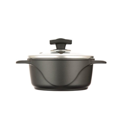 تصویر قابلمه عروس مدل ویکتوریا سایز 30 با درب شیشه‌ای مقاوم و دستگیره فلزی | ثمین