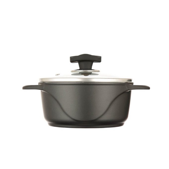 تصویر قابلمه عروس مدل ویکتوریا سایز 30 با درب شیشه‌ای مقاوم و دستگیره فلزی | ثمین