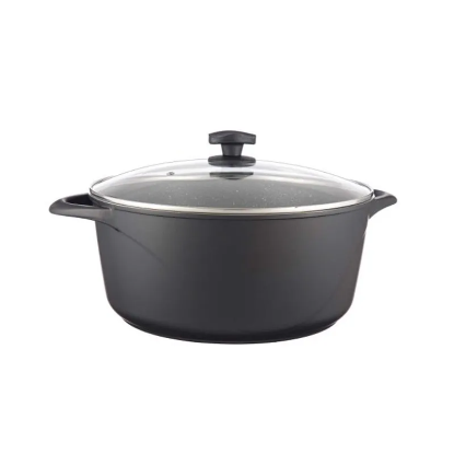 تصویر قابلمه عروس مدل ویکتوریا سایز 36 با درب شیشه‌ای و بدنه آلومینیومی ضخیم | ثمین