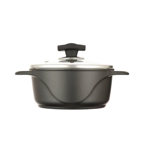 تصویر قابلمه عروس مدل ویکتوریا سایز 32 با درب شیشه‌ای مقاوم | ثمین