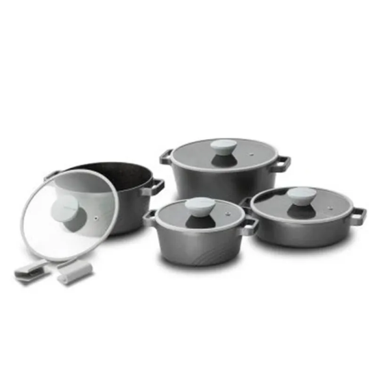 تصویر سرویس قابلمه ۸ پارچه نیوفلیم اکو ۲۸ نقره‌ای | فروشگاه ثمین