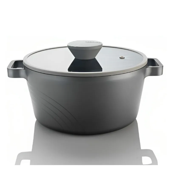 تصویر قابلمه نیوفلیم سایز 32 با درب شیشه‌ای مقاوم و طراحی مدرن | فروشگاه ثمین