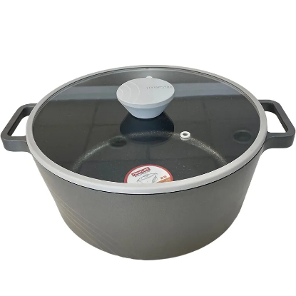 قابلمه نیوفلیم سایز 28 نچسب با درب شیشه‌ای | فروشگاه ثمین