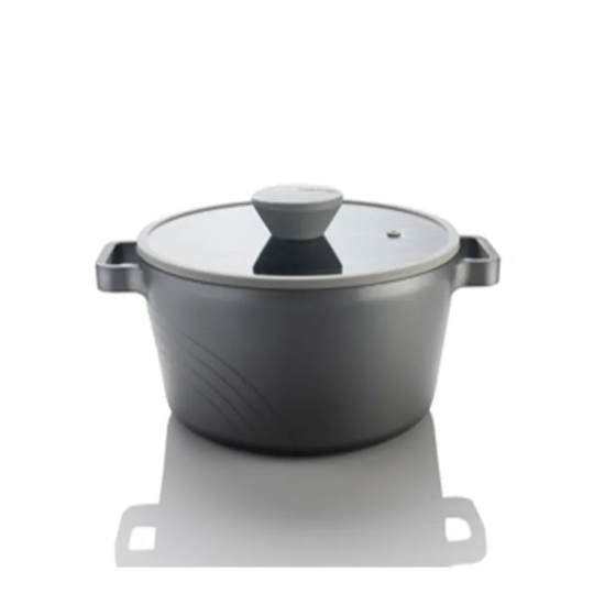 قابلمه نیوفلیم سایز 24 نچسب با درب شیشه‌ای | فروشگاه ثمین