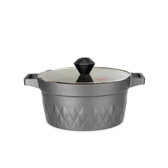 تصویر بدنه و درب شیشه‌ای قابلمه اونیکس سایز ۳۲ تیتانیوم | فروشگاه ثمین