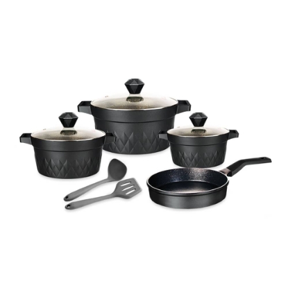 سرویس قابلمه تیتانیوم ۹ پارچه کاندید مدل اونیکس با پوشش ضد خش و کیفیت بالا | کالای آشپزخانه ثمین