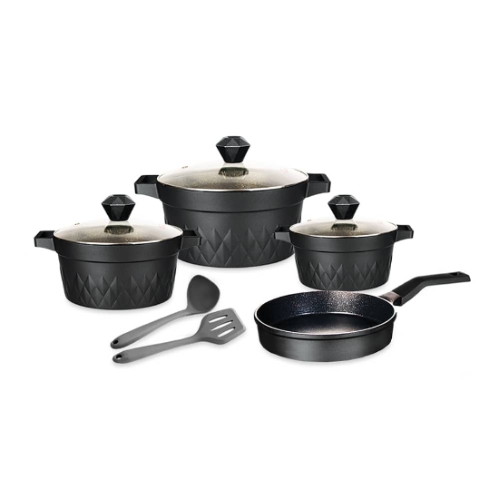 سرویس قابلمه تیتانیوم ۹ پارچه کاندید مدل اونیکس با پوشش ضد خش و کیفیت بالا | کالای آشپزخانه ثمین