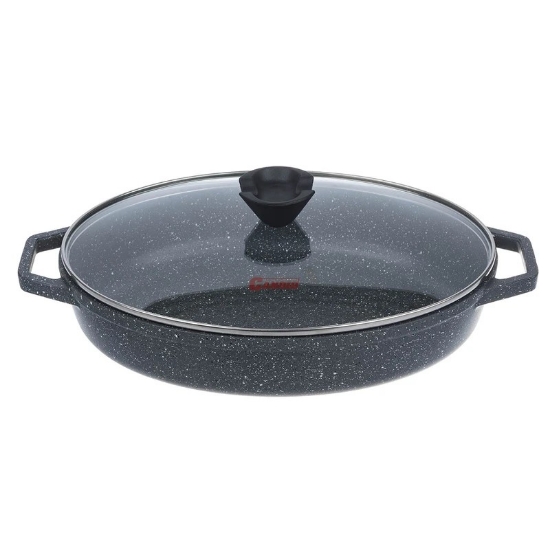 تابه گرانیتی بیضی کاندید سایز ۳۳ همراه با درب پیرکس مقاوم | کالای آشپزخانه ثمین