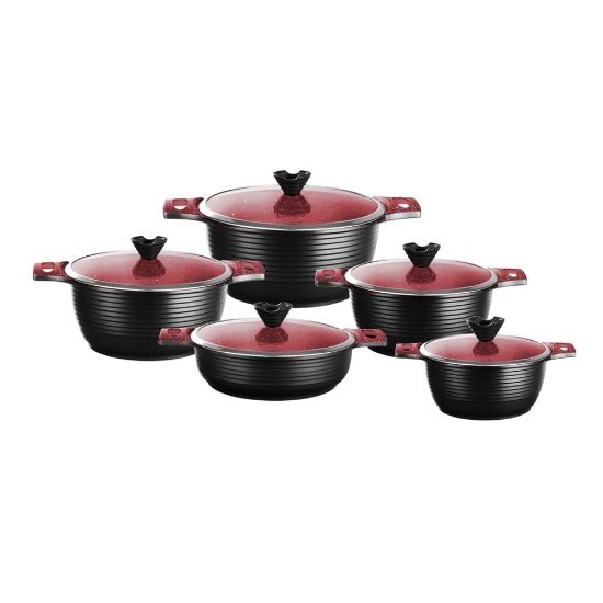 قابلمه گرانیتی اوربیت ۱۰ پارچه کاندید – تجربه آشپزی حرفه‌ای در خانه | کالای آشپزخانه ثمین