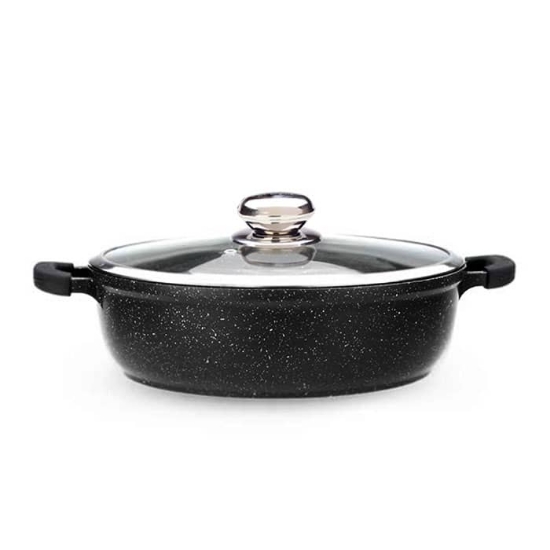 تصویر  قابلمه کوتاه گرانیت زرساب مدل گریپ سایز 28