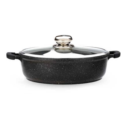 تصویر  قابلمه کوتاه گرانیت زرساب مدل گریپ سایز 32