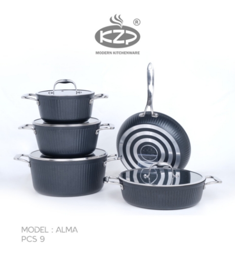 تصویر  سرویس قابلمه KZP کالکشن آلما ۹ پارچه