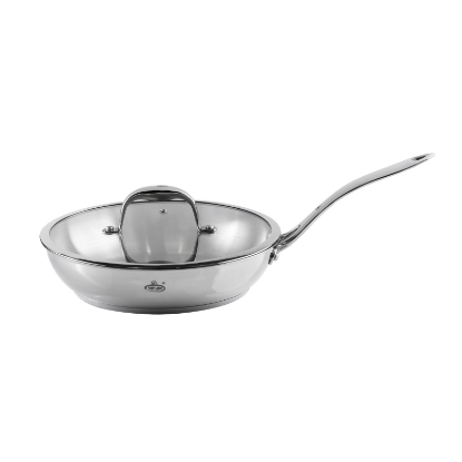 تصویر  تابه تک دسته استیل KZP سایز 24 (با درب)