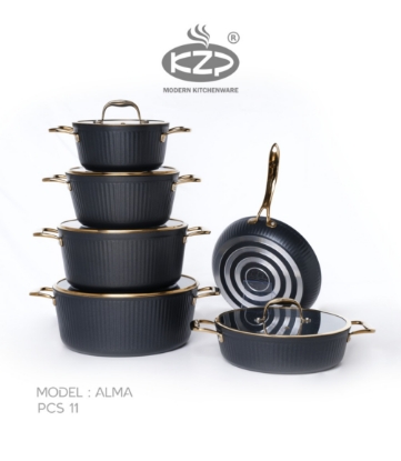 تصویر  سرویس قابلمه 11 پارچه آلما مدل KZP