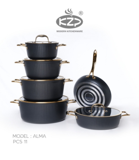 تصویر  سرویس قابلمه 11 پارچه آلما مدل KZP