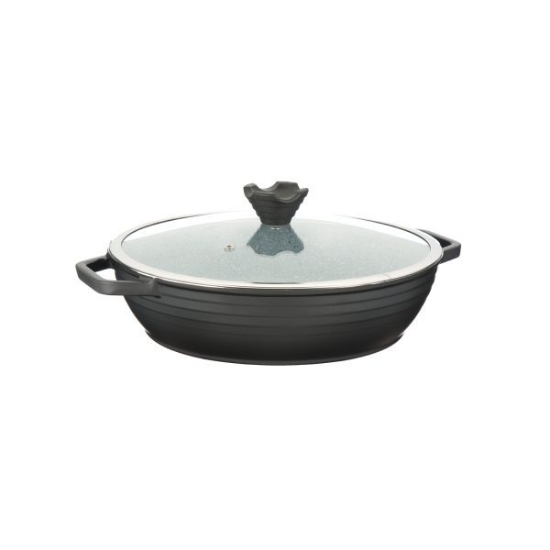 تصویر  تابه دو دسته درب دار عروس مدل کلاسيک خطی سایز 32