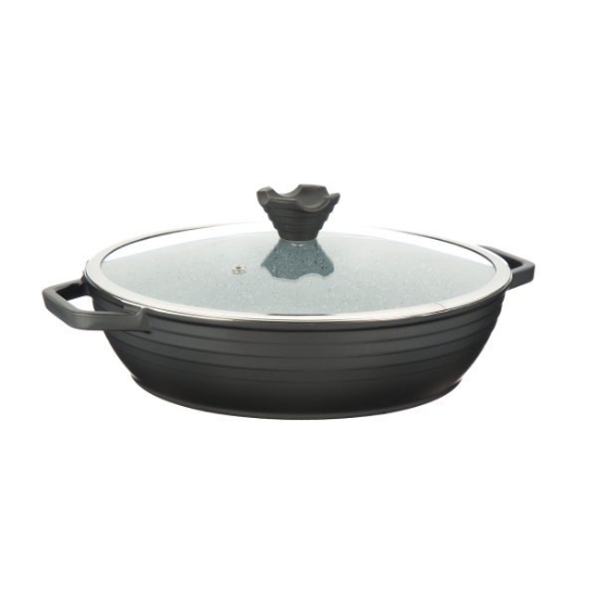 تصویر  تابه دو دسته درب دار عروس مدل کلاسيک خطی سایز 40