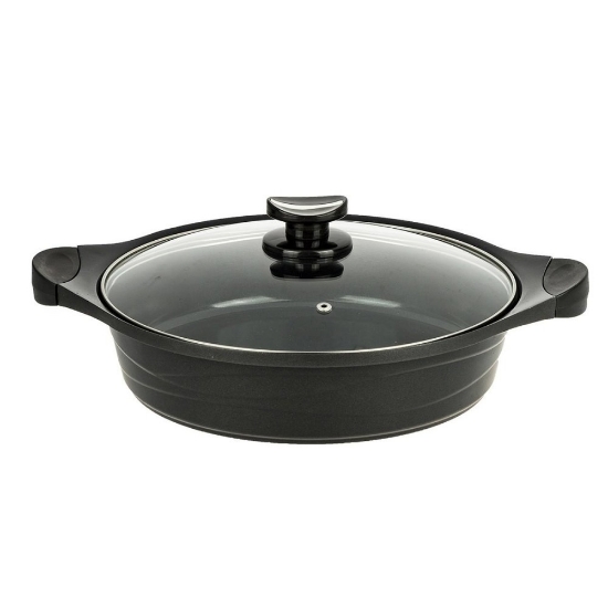 تصویر  تابه دو دسته درب دار عروس مدل موج سایز 24