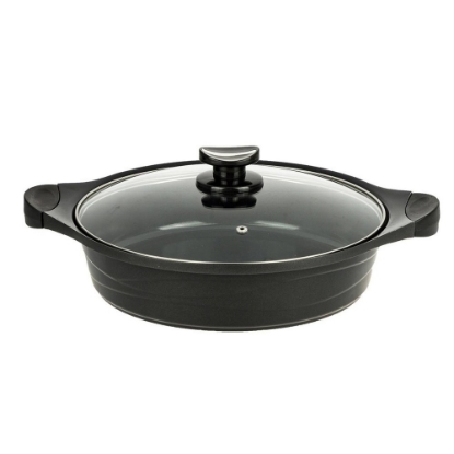 تصویر  تابه دو دسته درب دار عروس مدل موج سایز 28